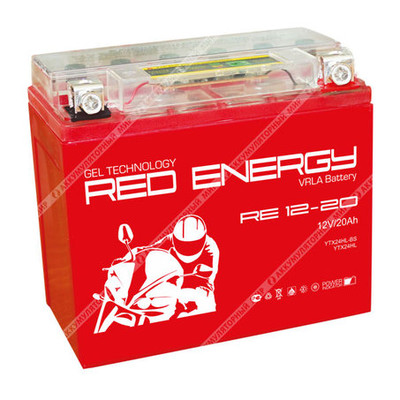Аккумулятор RED ENERGY RE 12-20 GEL 20 Ач о.п. (YTX24HL-BS) STOCK