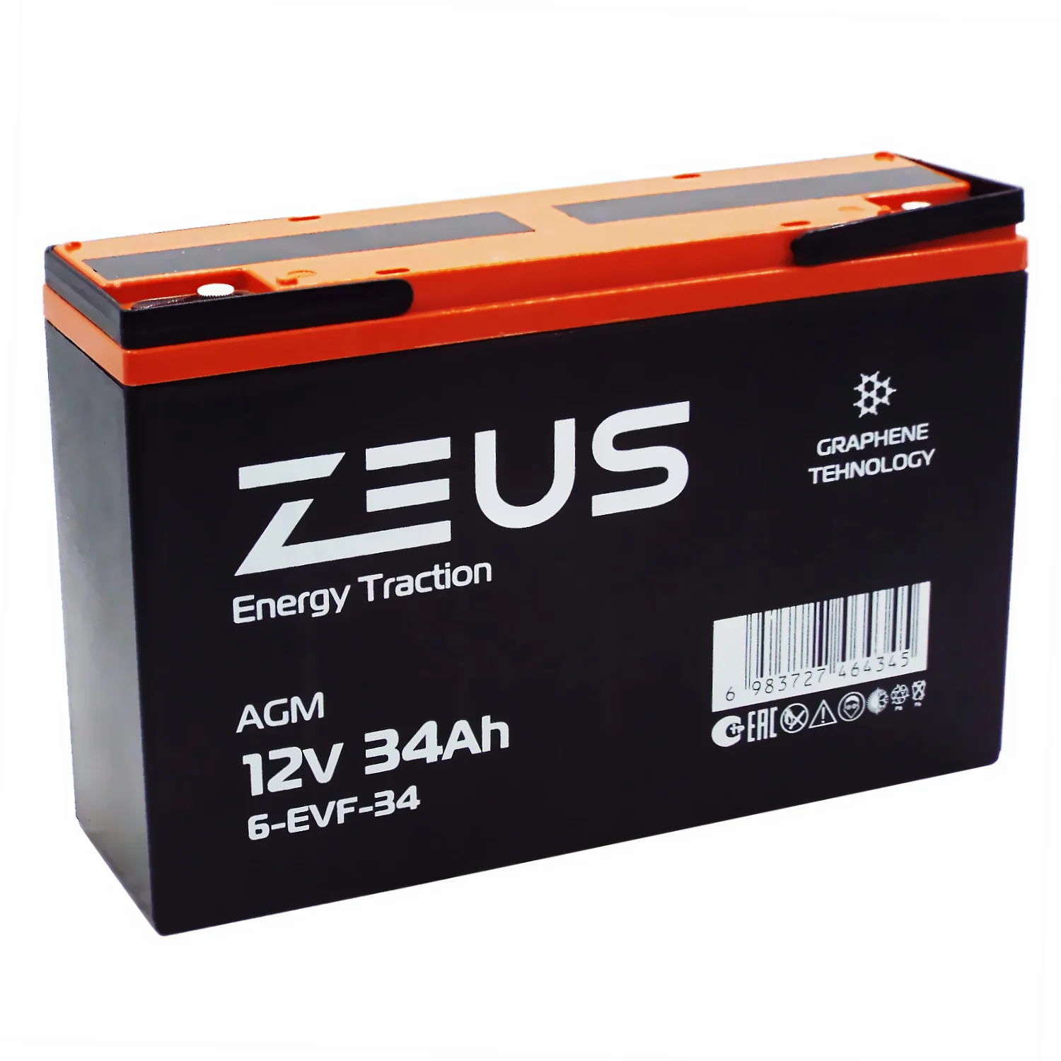 Аккумулятор ZEUS 6-EVF-34 (12V34Ah) тяговый