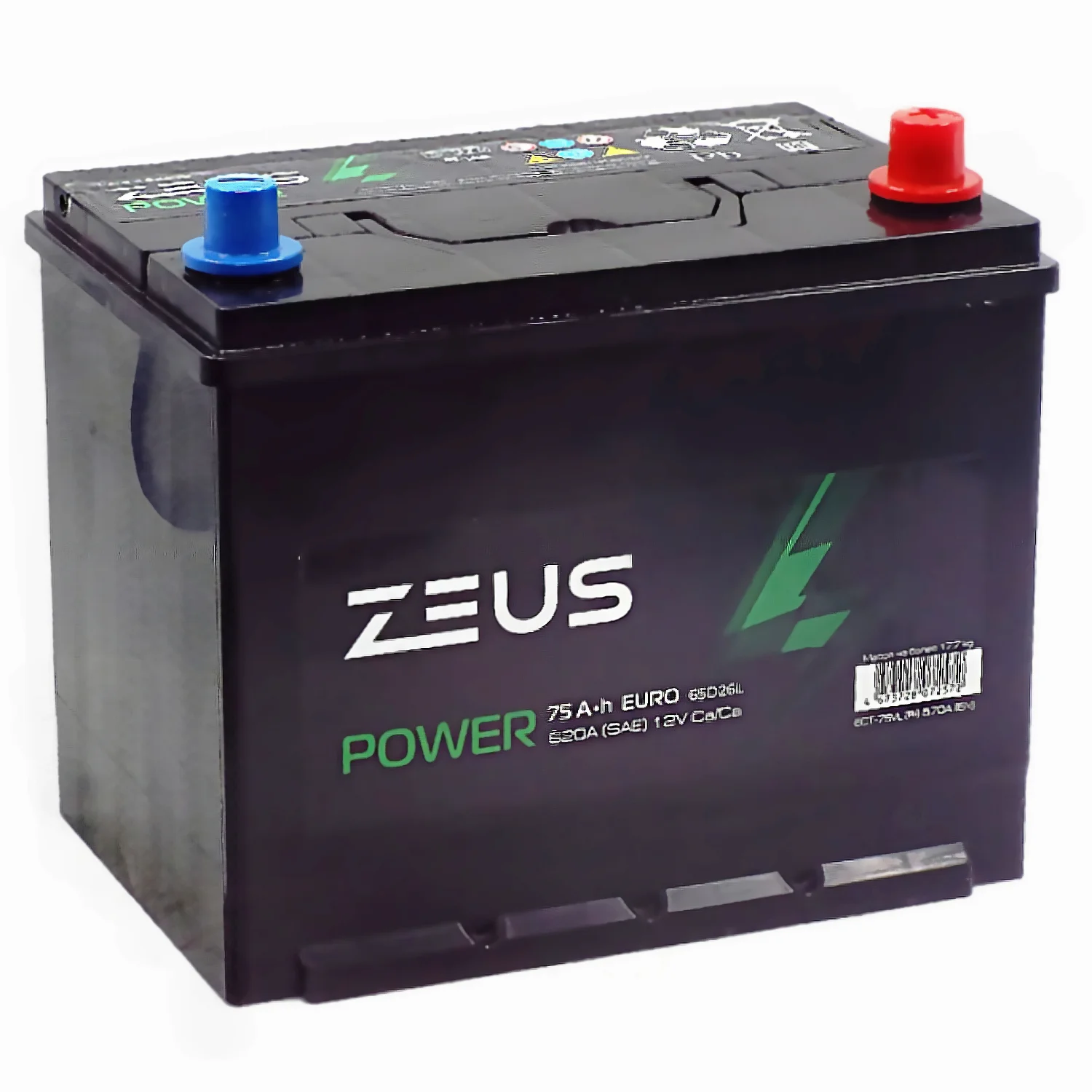 Аккумулятор ZEUS POWER Asia 65D26L 75 Ач о.п. Уценка!