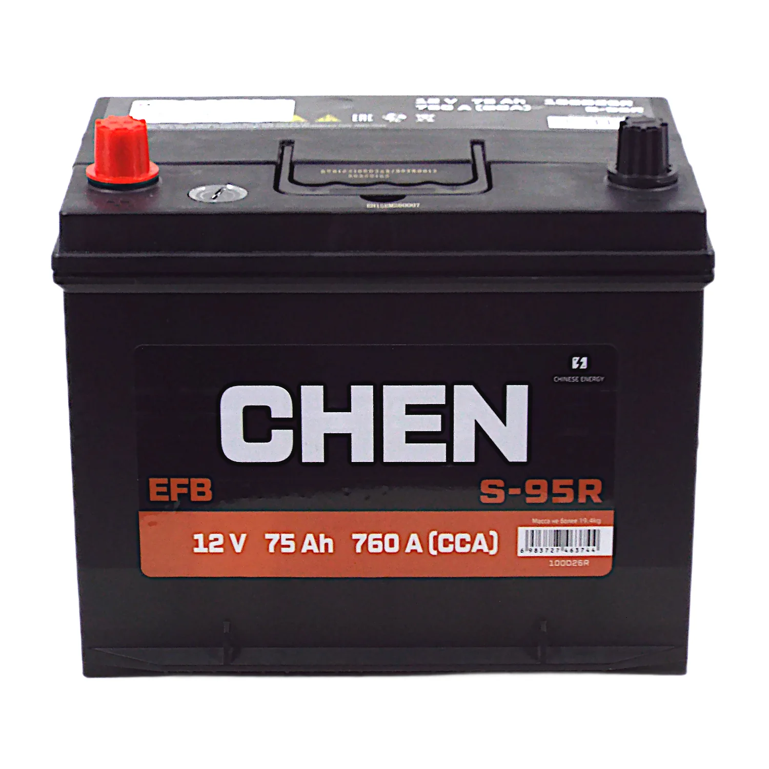 Аккумулятор CHEN EFB S-95R 100D26R Asia 75 Ач п.п. (760A) Фото 1
