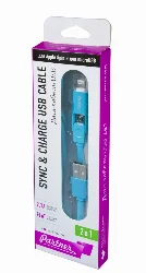 Кабель Partner USB2.0 - microUSB/Apple 8pin, 2в1, 1м, плоский Фото 1