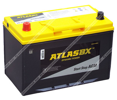 Аккумулятор ATLAS AGM S115D31R Asia 90 Ач п.п. STOCK!