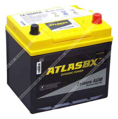Аккумулятор ATLAS AGM S65D23L Asia 60 Ач о.п. STOCK!