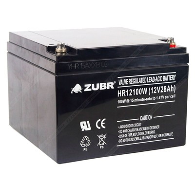 Аккумулятор ZUBR HR12100W (12V28Ah) универсальный