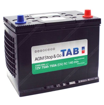Аккумулятор TAB AGM Asia 75 Ач о.п.
