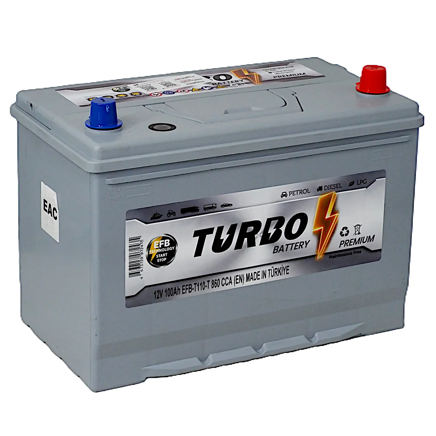 Аккумулятор TURBO EFB T110 Asia 100 Ач о.п. РАСПРОДАЖА