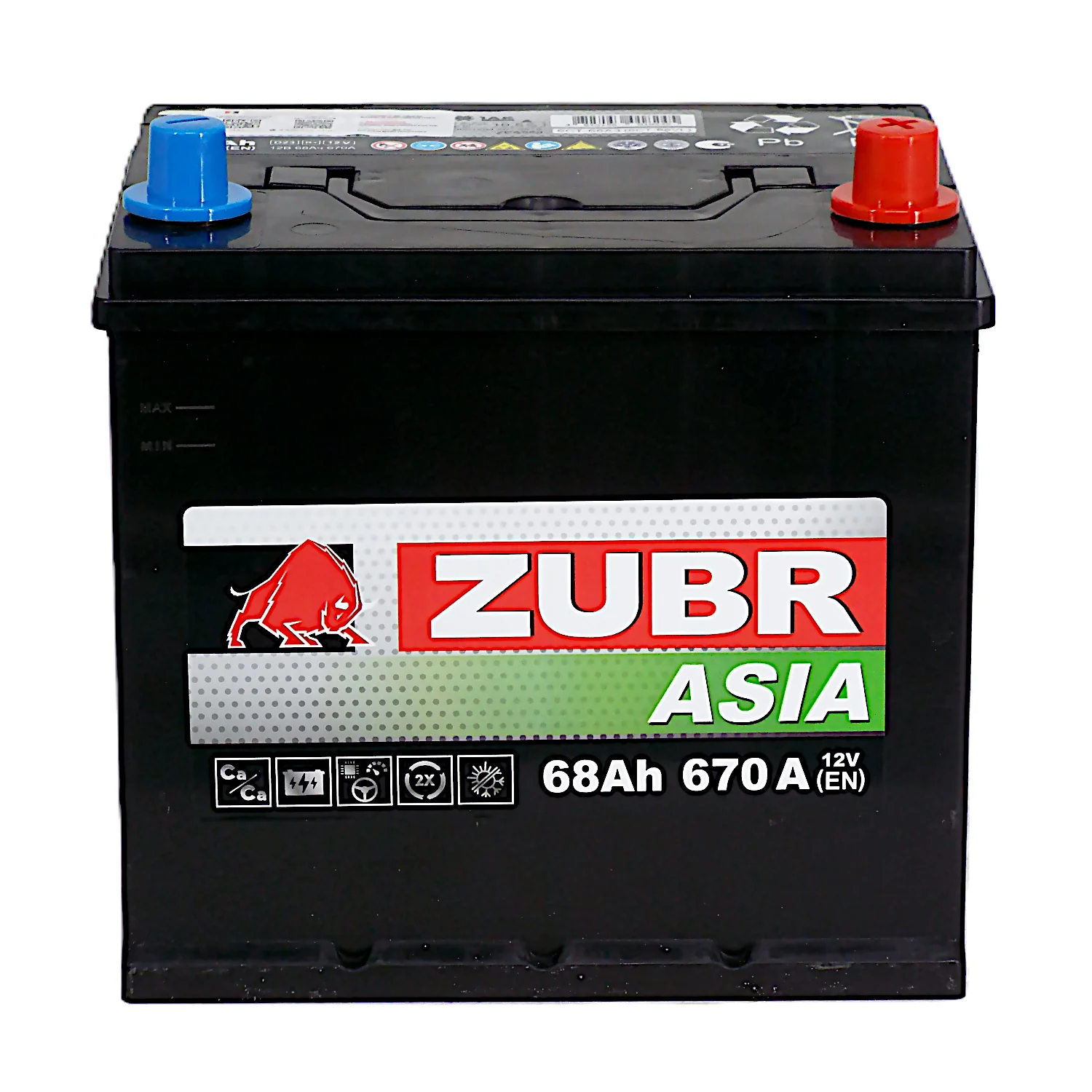Аккумулятор ZUBR Premium ASIA 68 Ач о.п. Фото 1