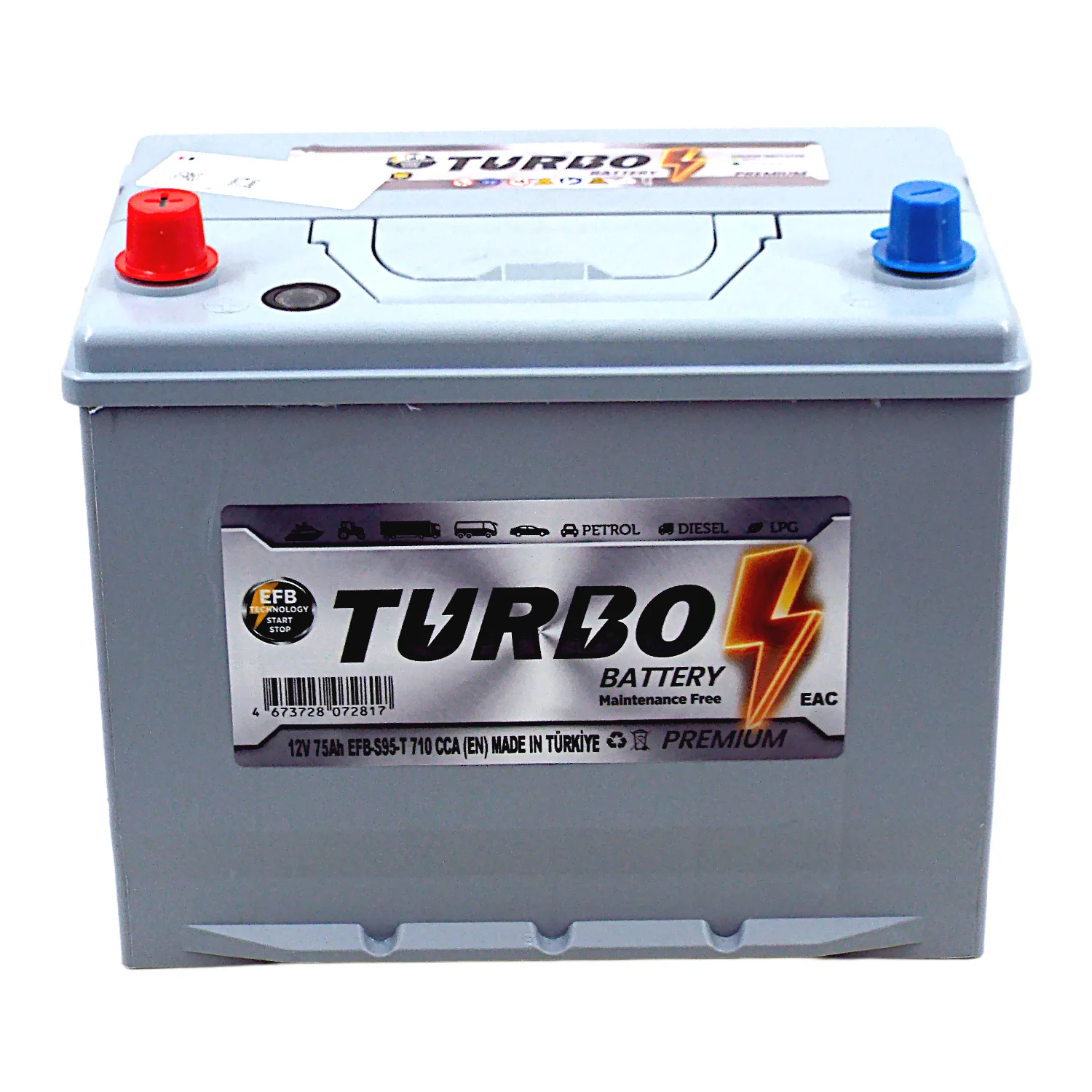 Аккумулятор TURBO EFB S95 Asia 75 Ач п.п. Фото 1