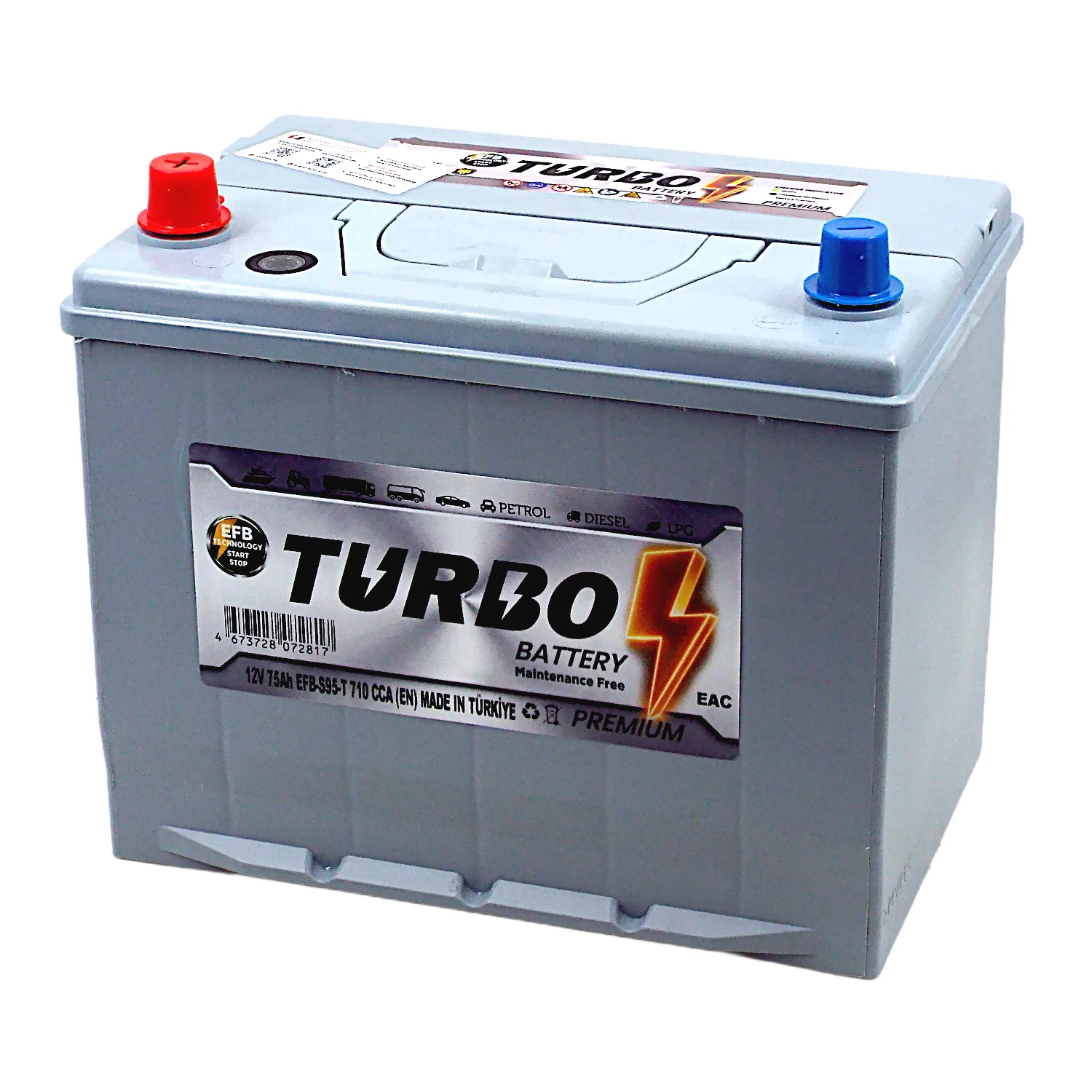 Аккумулятор TURBO EFB S95 Asia 75 Ач п.п. Фото 1