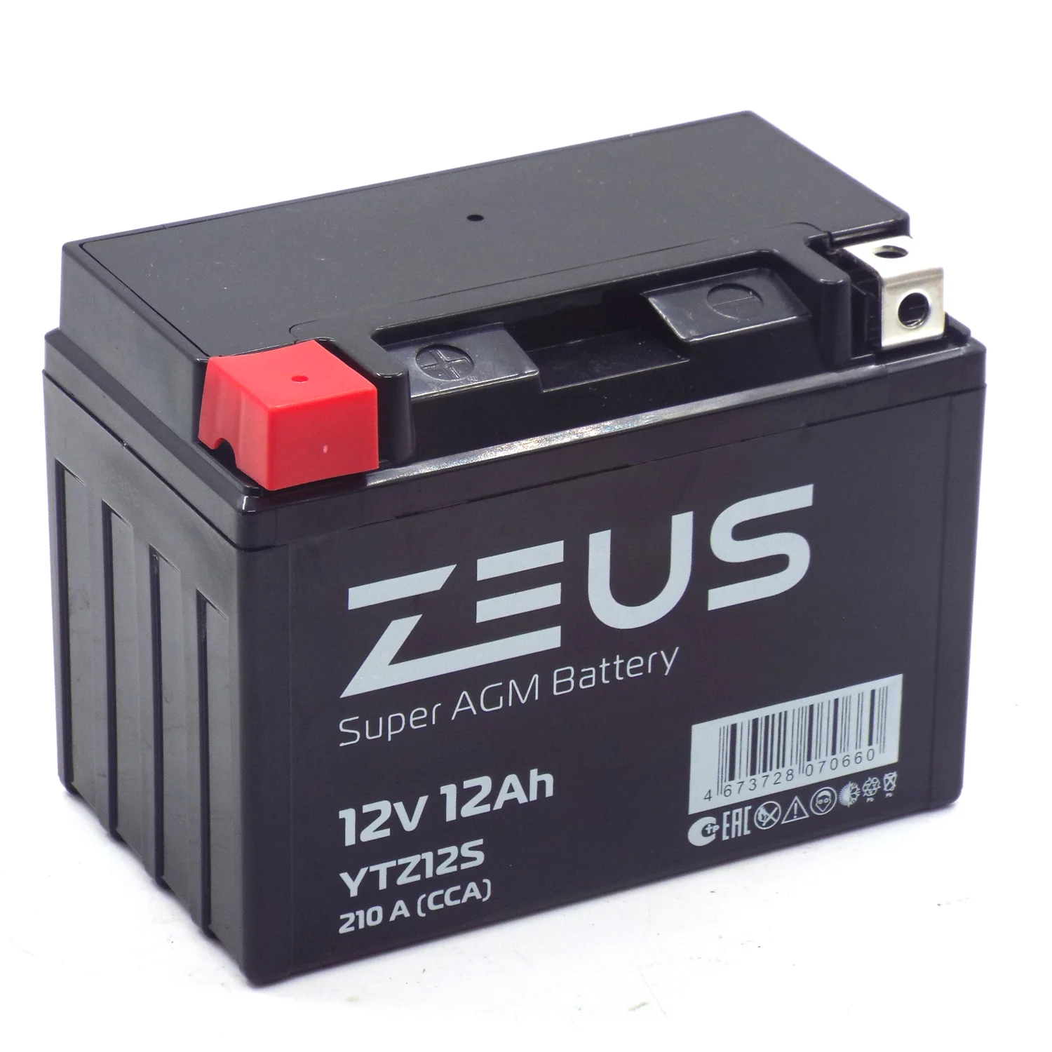 Аккумулятор ZEUS SUPER AGM 12 Ач п.п. (YTZ12S)