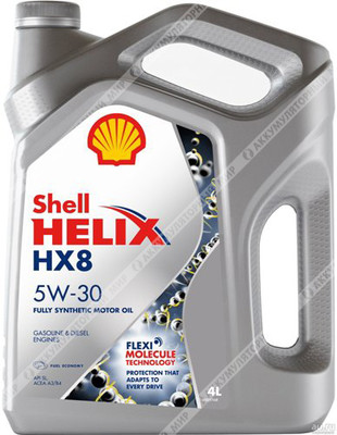 Масло моторное 5W30 Shell Helix HX8 синтетическое 4л