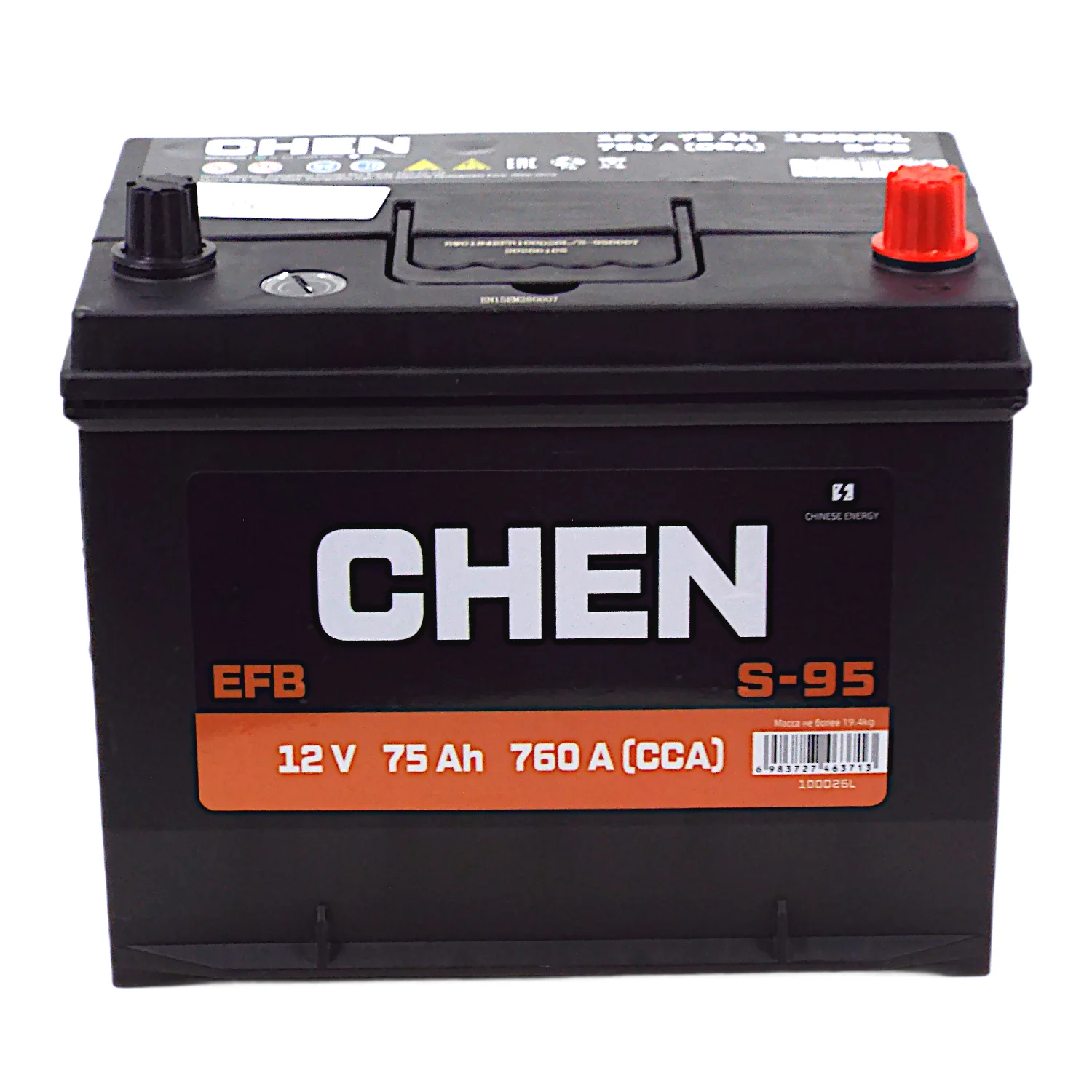 Аккумулятор CHEN EFB S-95 100D26L Asia 75 Ач о.п. (760A) Фото 1