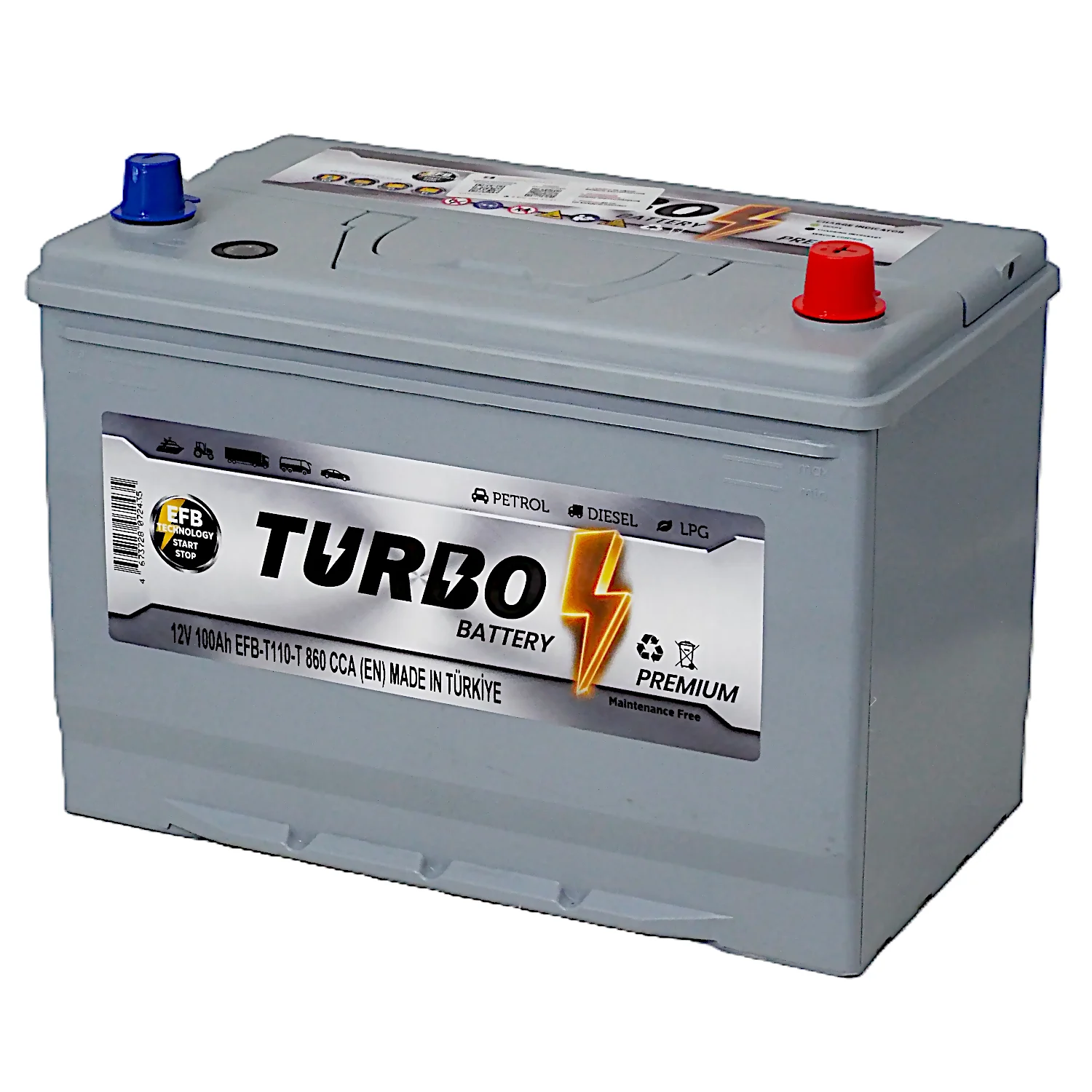 Аккумулятор TURBO EFB T110 Asia 100 Ач о.п. Фото 1