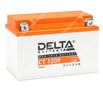 Аккумулятор DELTA СТ 1209 AGM 9 Ач п.п (YTX9-BS)