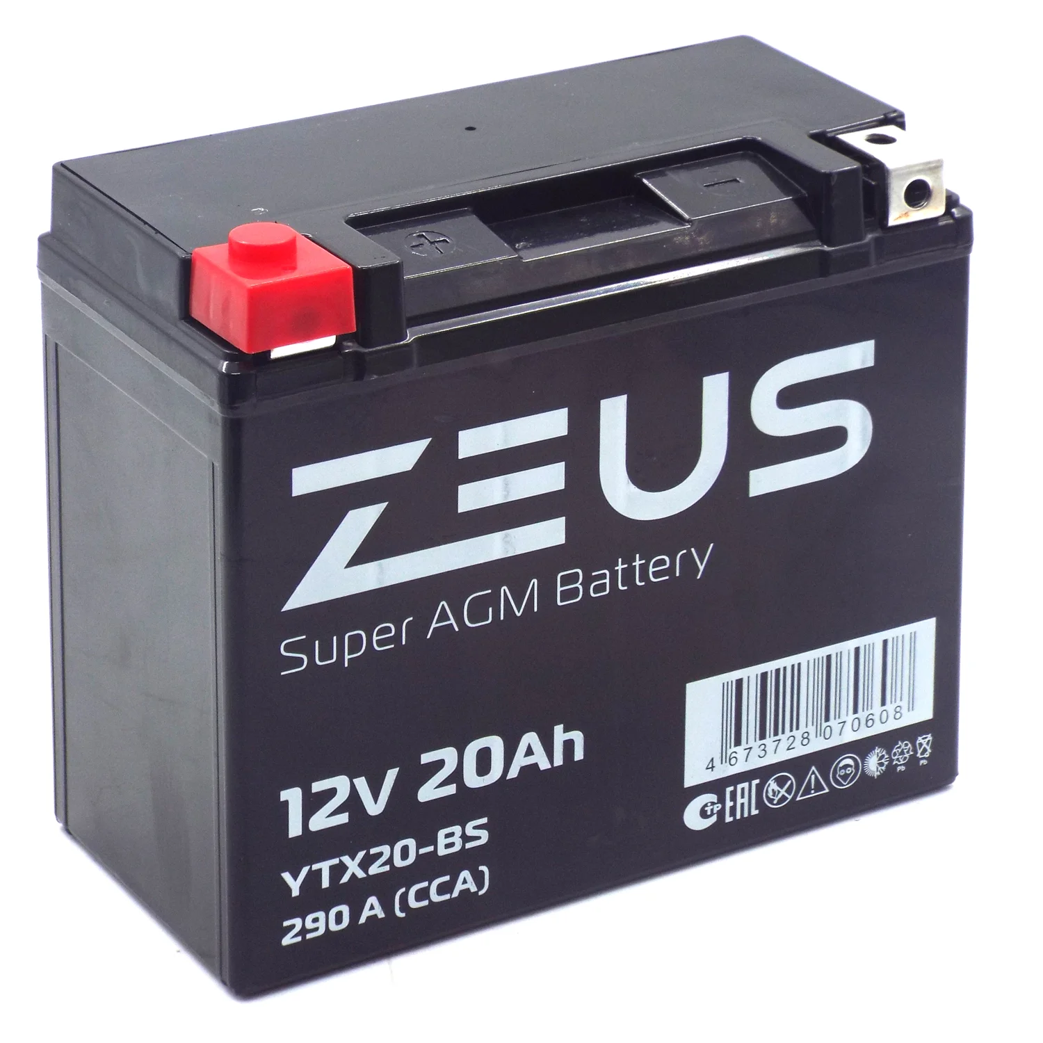 Аккумулятор ZEUS SUPER AGM 20 Ач п.п. (YTX20-BS)