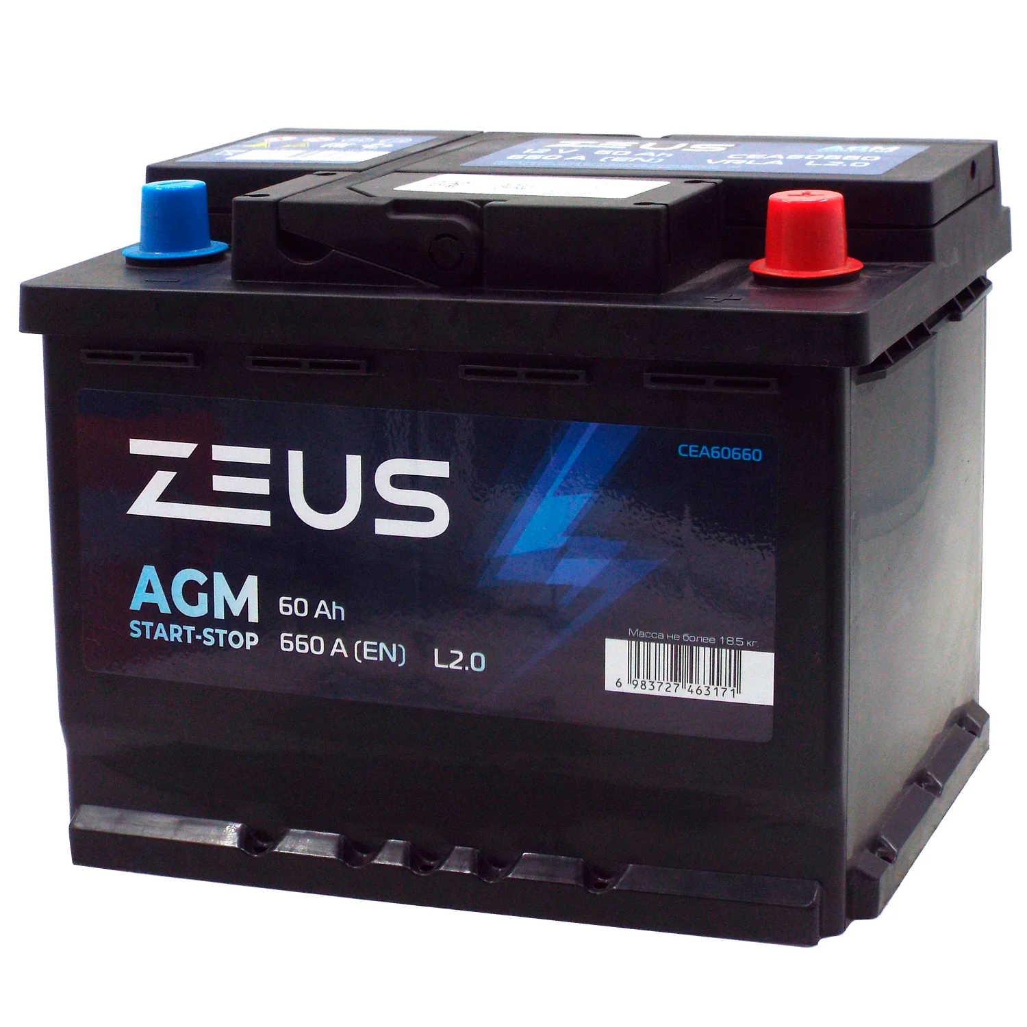 Аккумулятор ZEUS AGM 60 Ач о.п. Фото 1