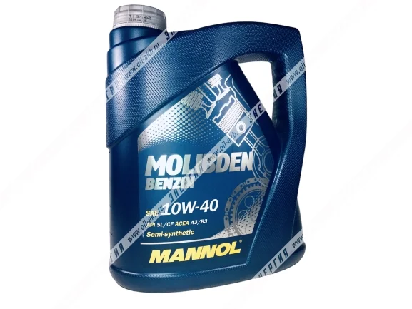 Масло моторное 10W-40 Mannol Molibden Benzin полусинтетическое 4л