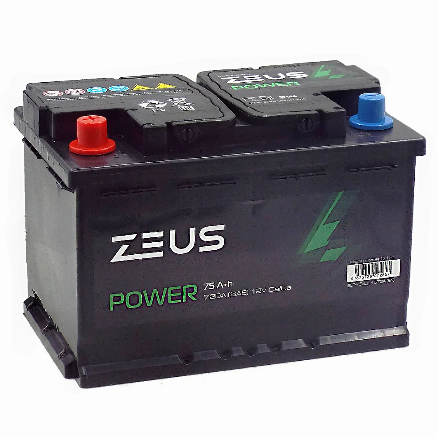 Аккумулятор ZEUS POWER 75 Ач п.п. 1AK Уценка!