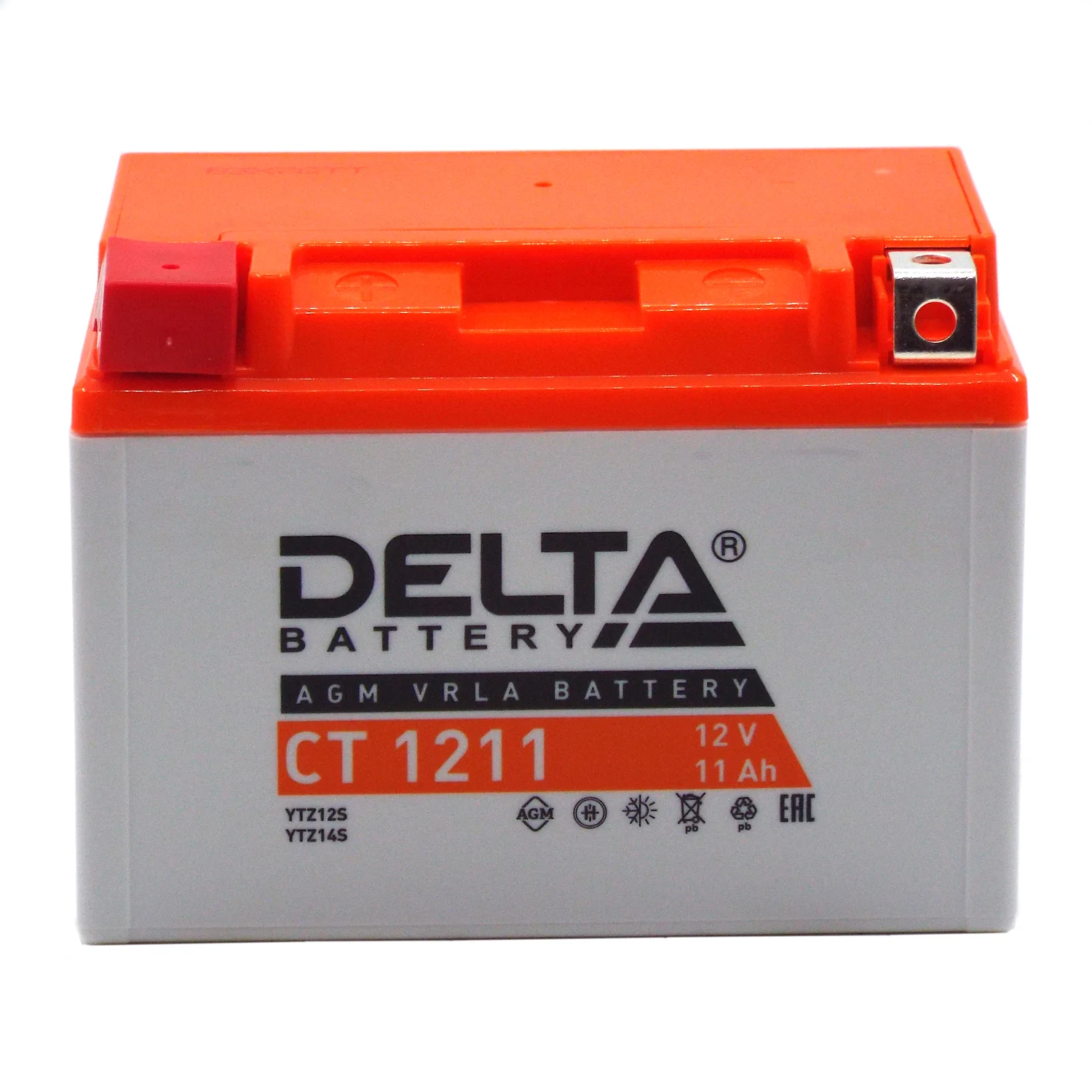 Аккумулятор DELTA СТ 1211 AGM 11 Ач п.п. (YTZ12S) Фото 1