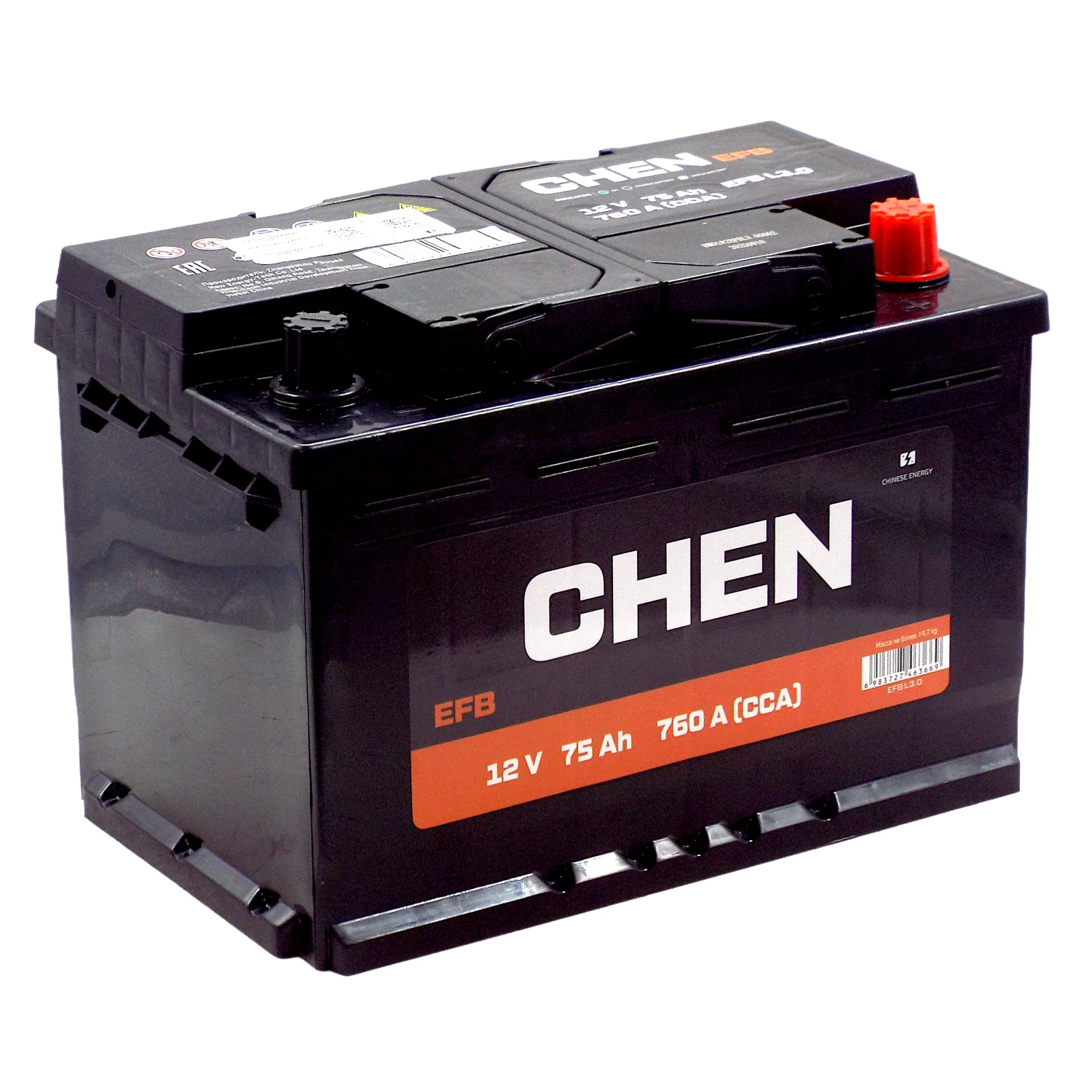 Аккумулятор CHEN EFB 75 Ач о.п. (760A)