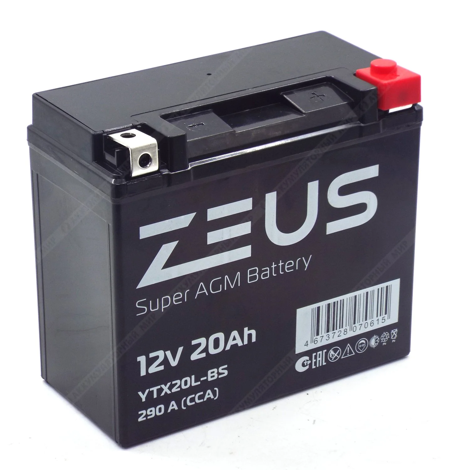 Аккумулятор ZEUS SUPER AGM 20 Ач о.п. (YTX20L-BS) Уценка!