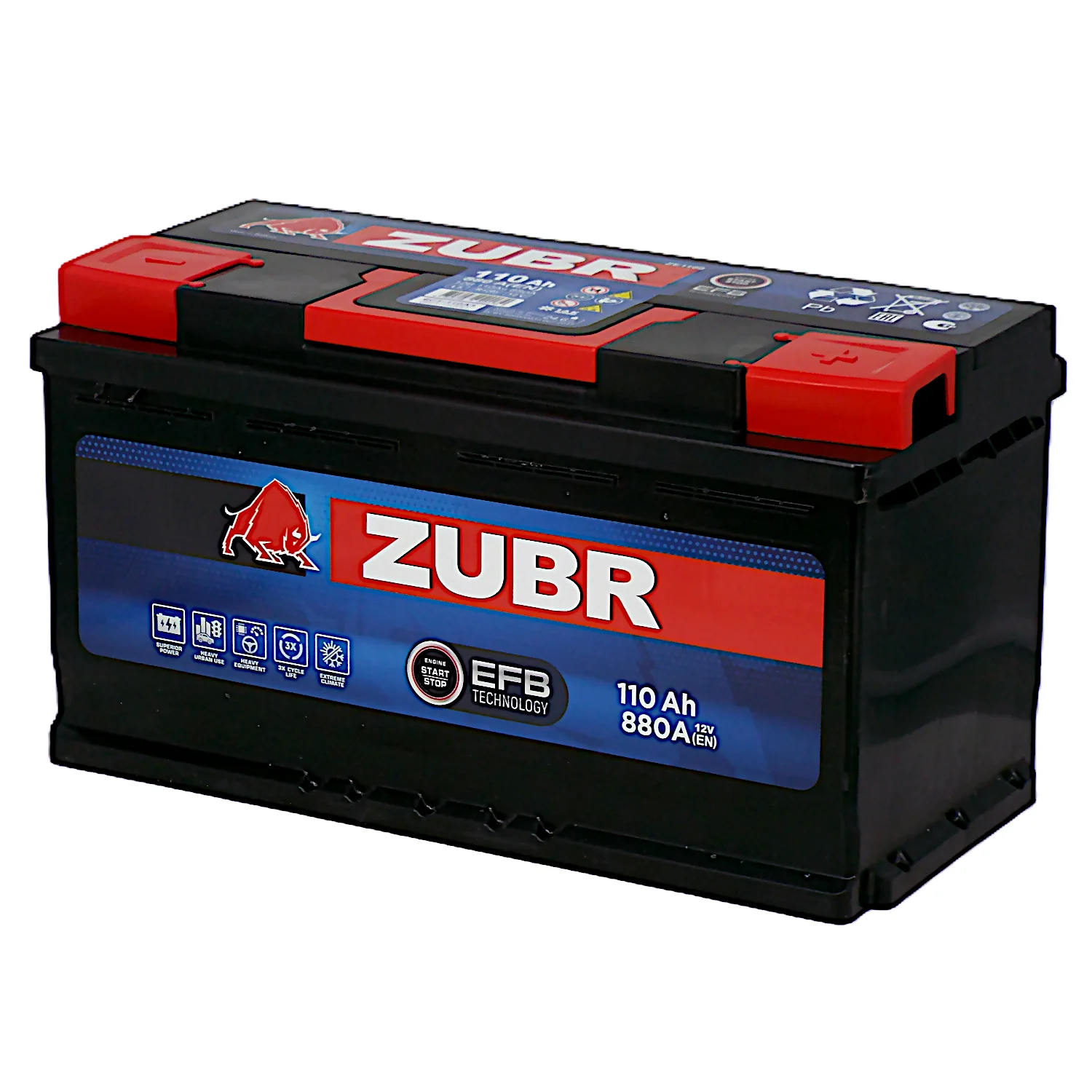 Аккумулятор ZUBR EFB 110 Ач о.п. (880A) Фото 1