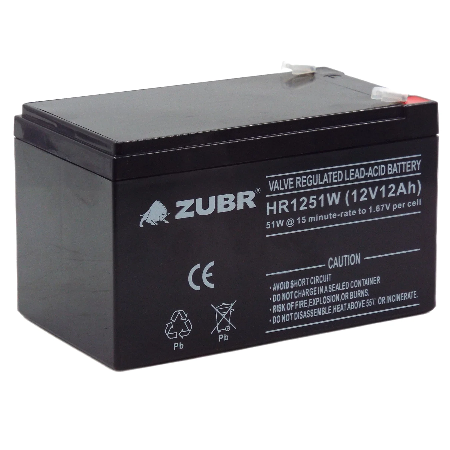 Аккумулятор ZUBR HR1251W (12V12Ah) универсальный