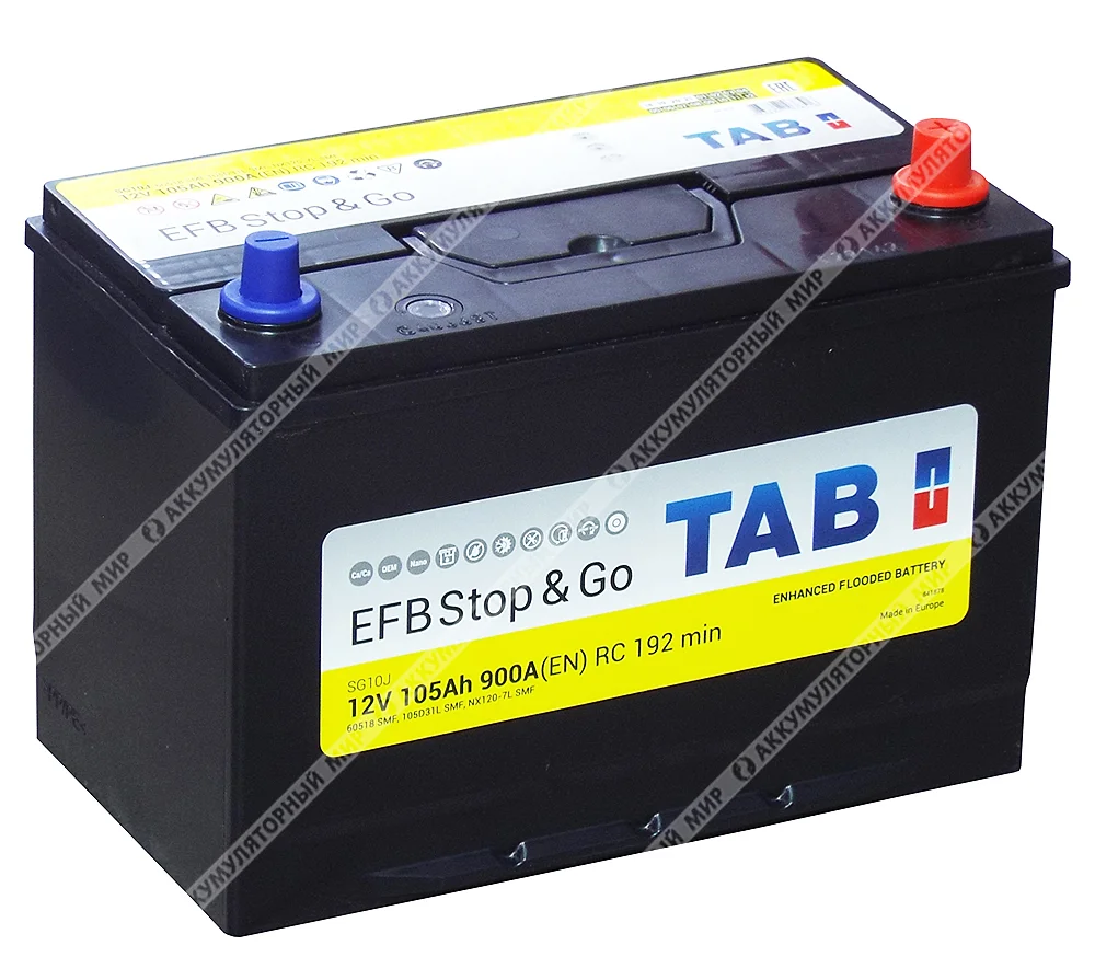 Аккумулятор TAB EFB SG10J Asia 105 Ач о.п.