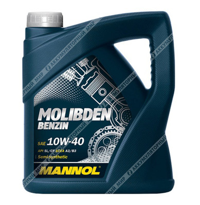 Масло моторное 10W-40 Mannol Molibden Benzin полусинтетическое 4л