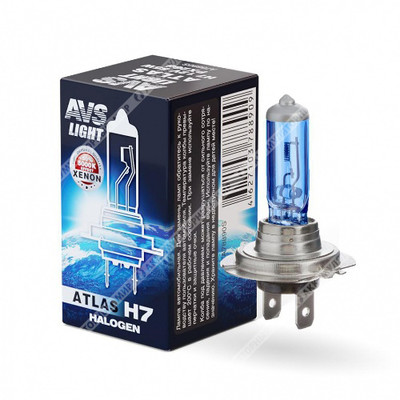 Лампа галогенная H7 12V 55W AVS Atlas 5000 К