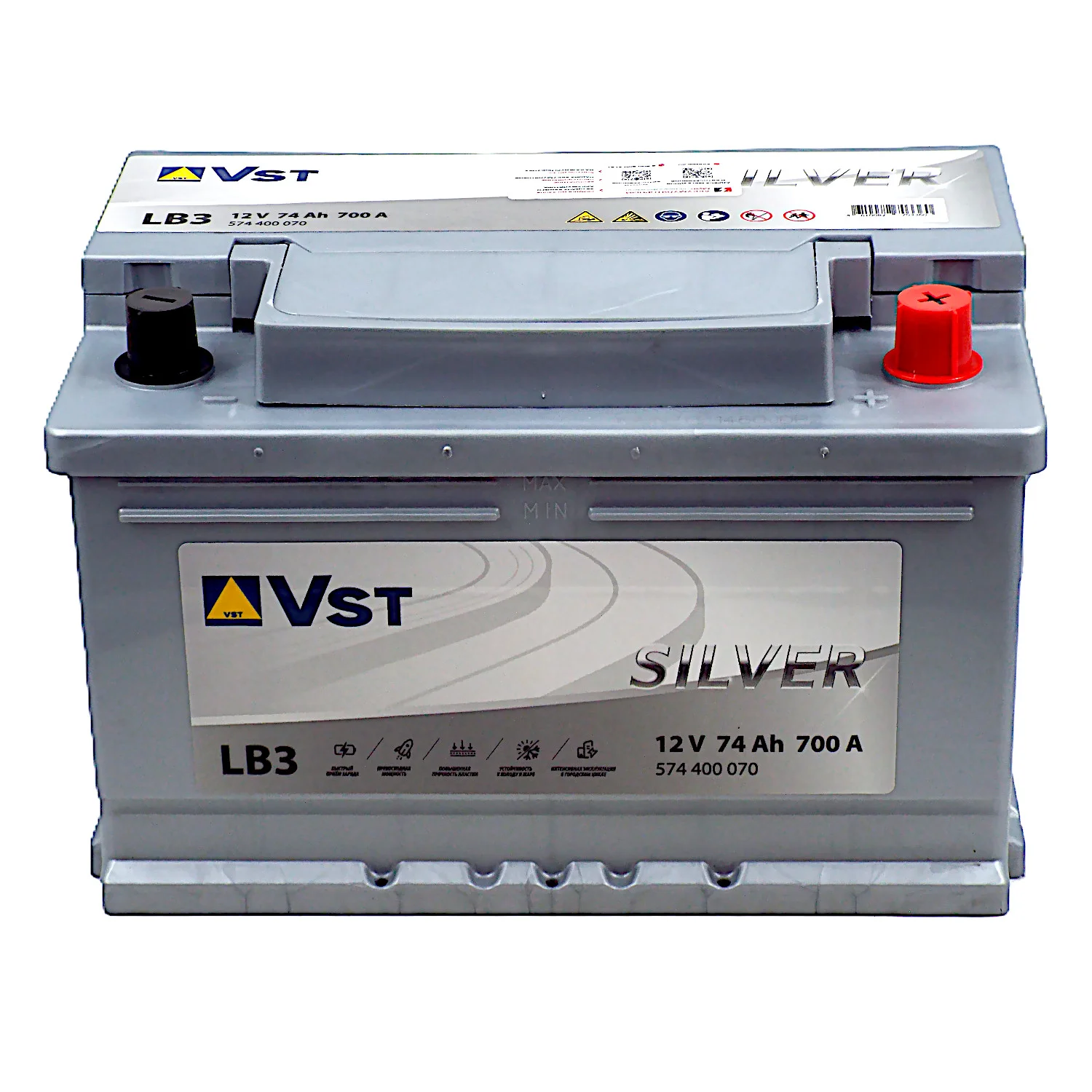 Аккумулятор VST Silver LB3 74 Ач о.п. Фото 1