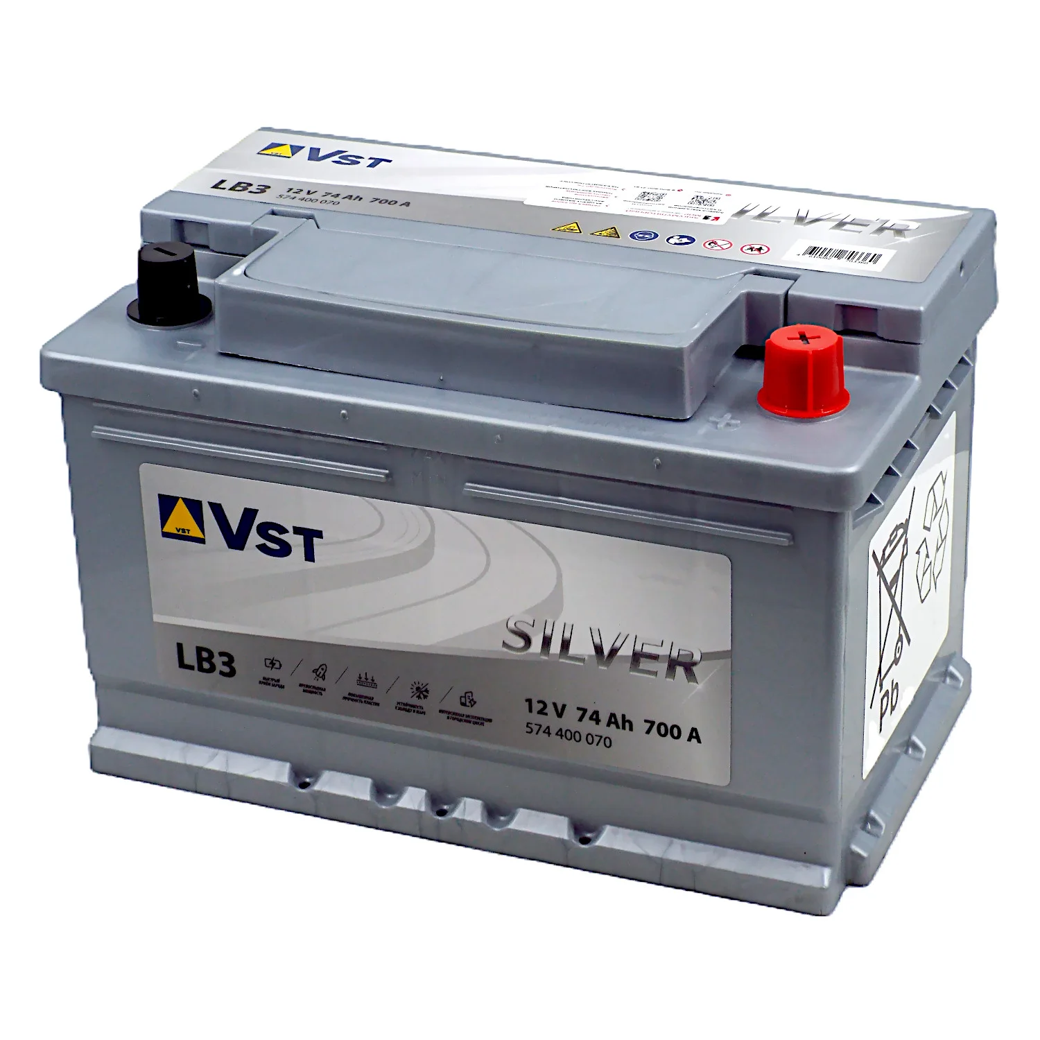 Аккумулятор VST Silver LB3 74 Ач о.п. Фото 1