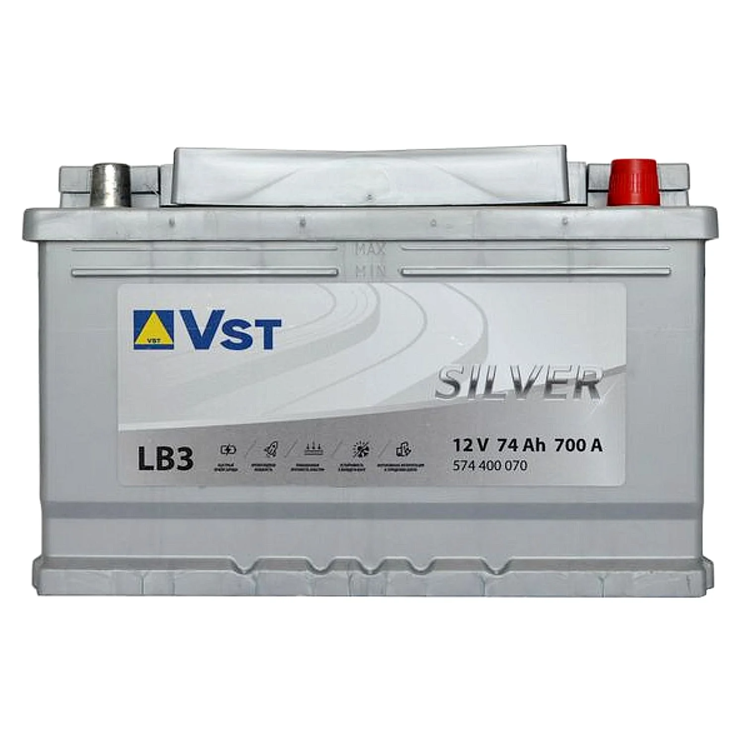 Аккумулятор VST Silver LB3 74 Ач о.п. Фото 1