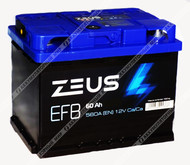 Аккумулятор ZEUS EFB 62 Ач п.п. Комиссия