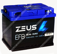 Аккумулятор ZEUS EFB EURO 55 Ач о.п. Комиссия