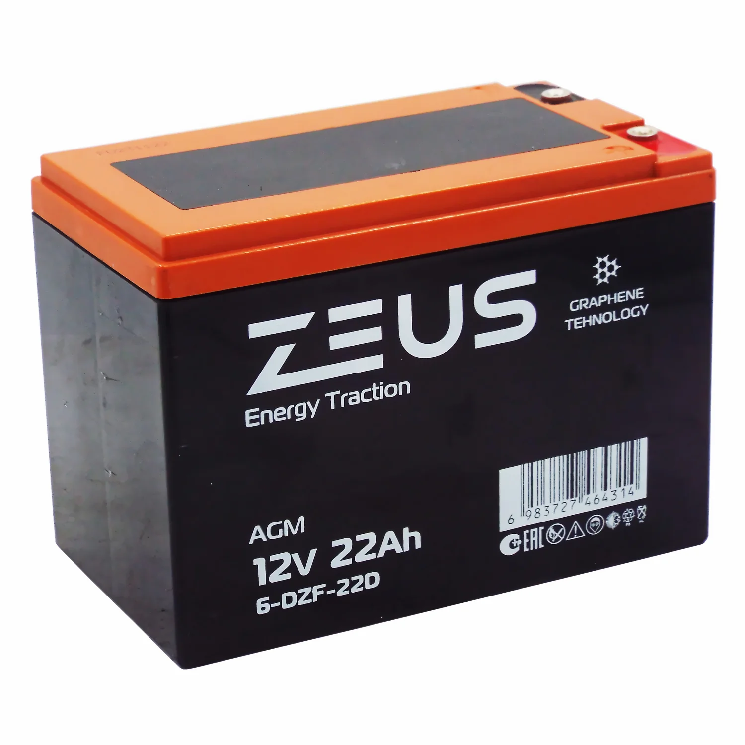 Аккумулятор ZEUS 6-DZF-22D (12V22Ah) тяговый