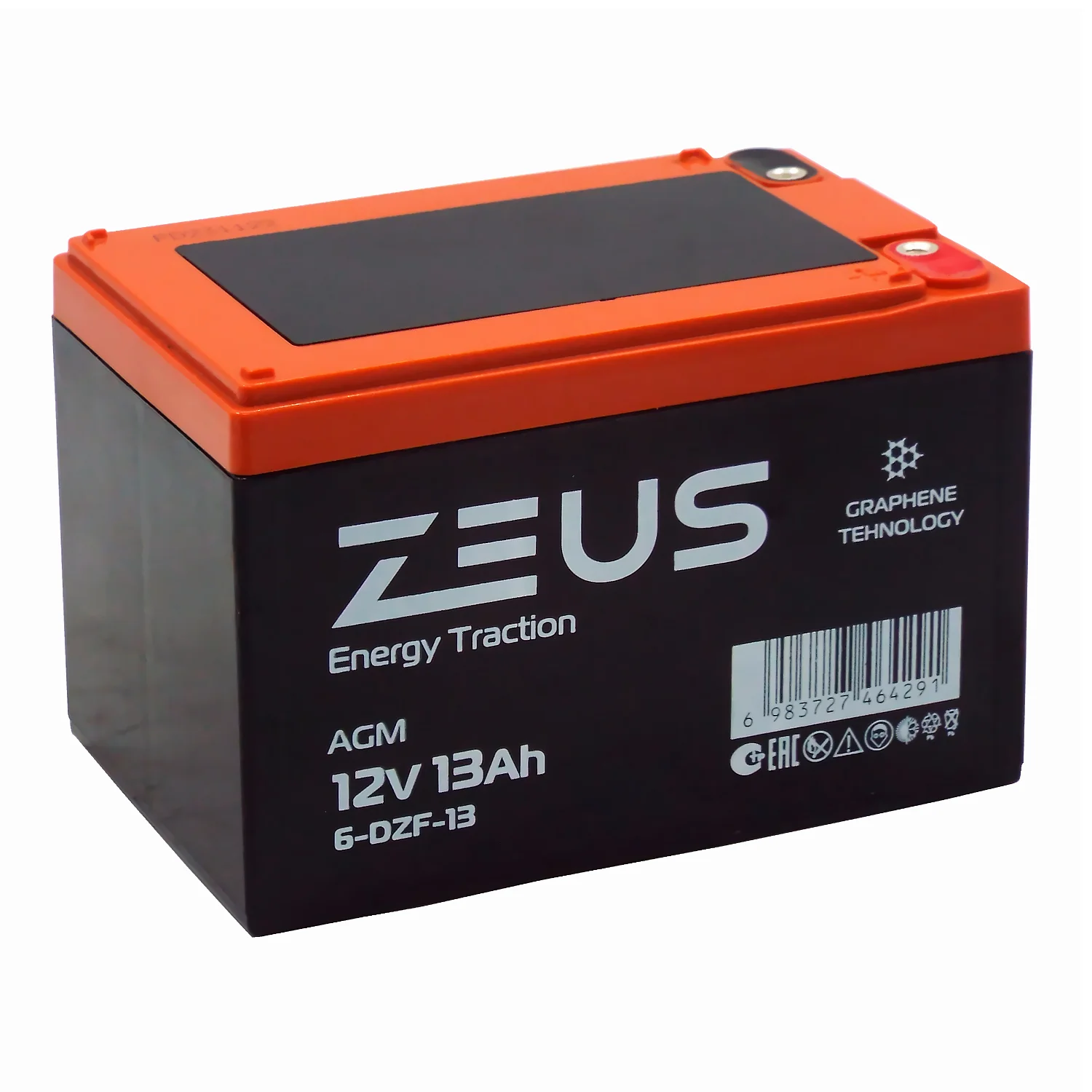 Аккумулятор ZEUS 6-DZF-13 (12V13Ah) тяговый