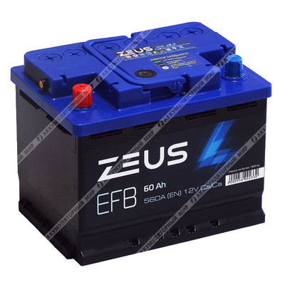 Аккумулятор ZEUS EFB 60 Ач п.п. STOCK