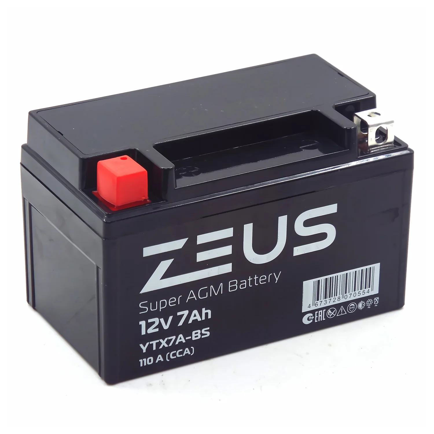 Аккумулятор ZEUS SUPER AGM 7 Ач п.п. (YTX7A-BS) Уценка!