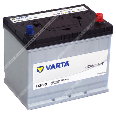 Аккумулятор VARTA Стандарт Asia D26-3 75 Ач о.п.