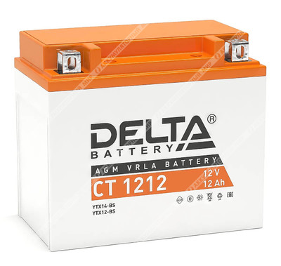 Аккумулятор DELTA СТ 1212 AGM 12 Ач п.п. (YTX12-BS)