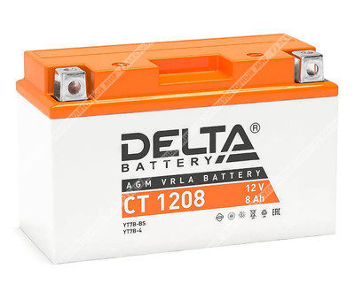 Аккумулятор DELTA СТ 1208 AGM 8 Ач п.п. (YT7B-BS)