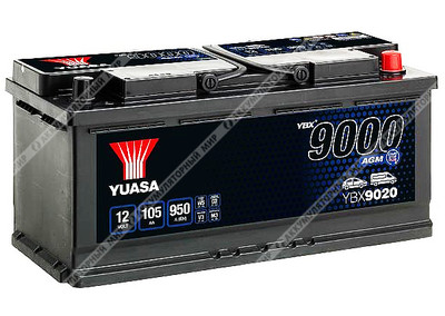 Аккумулятор YUASA AGM YBX9020 105 Ач о.п.