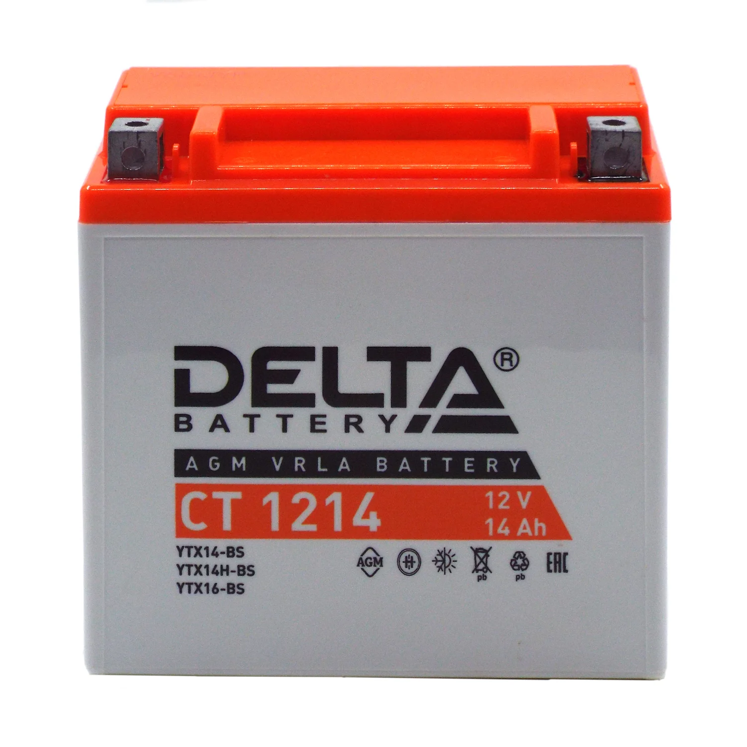 Аккумулятор DELTA СТ 1214 AGM 14 Ач п.п. (YTX14-BS) Фото 1
