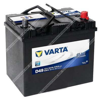 Аккумулятор VARTA Blue Dynamic Asia D49 65 Ач о.п.