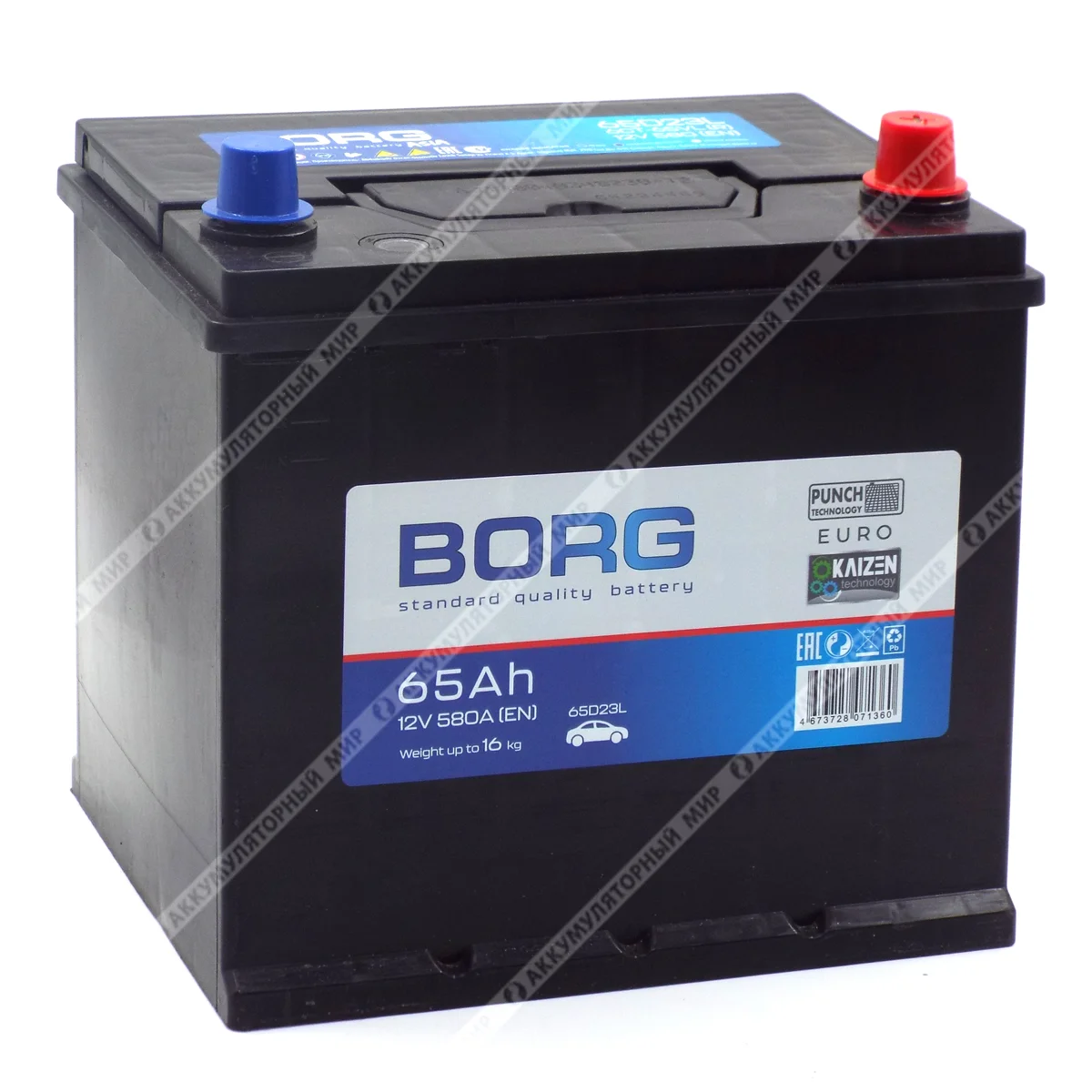 Аккумулятор BORG Standard Asia 65D23L 65 Ач о.п.