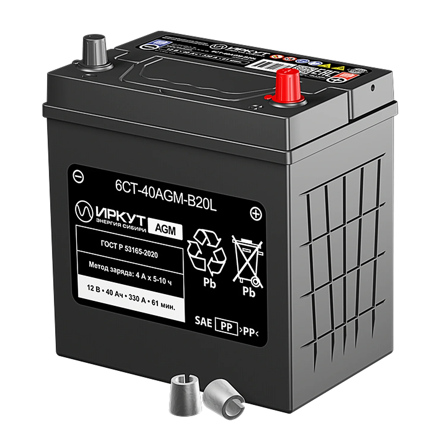 Аккумулятор ИРКУТ AGM-B20L 40 Ач о.п.