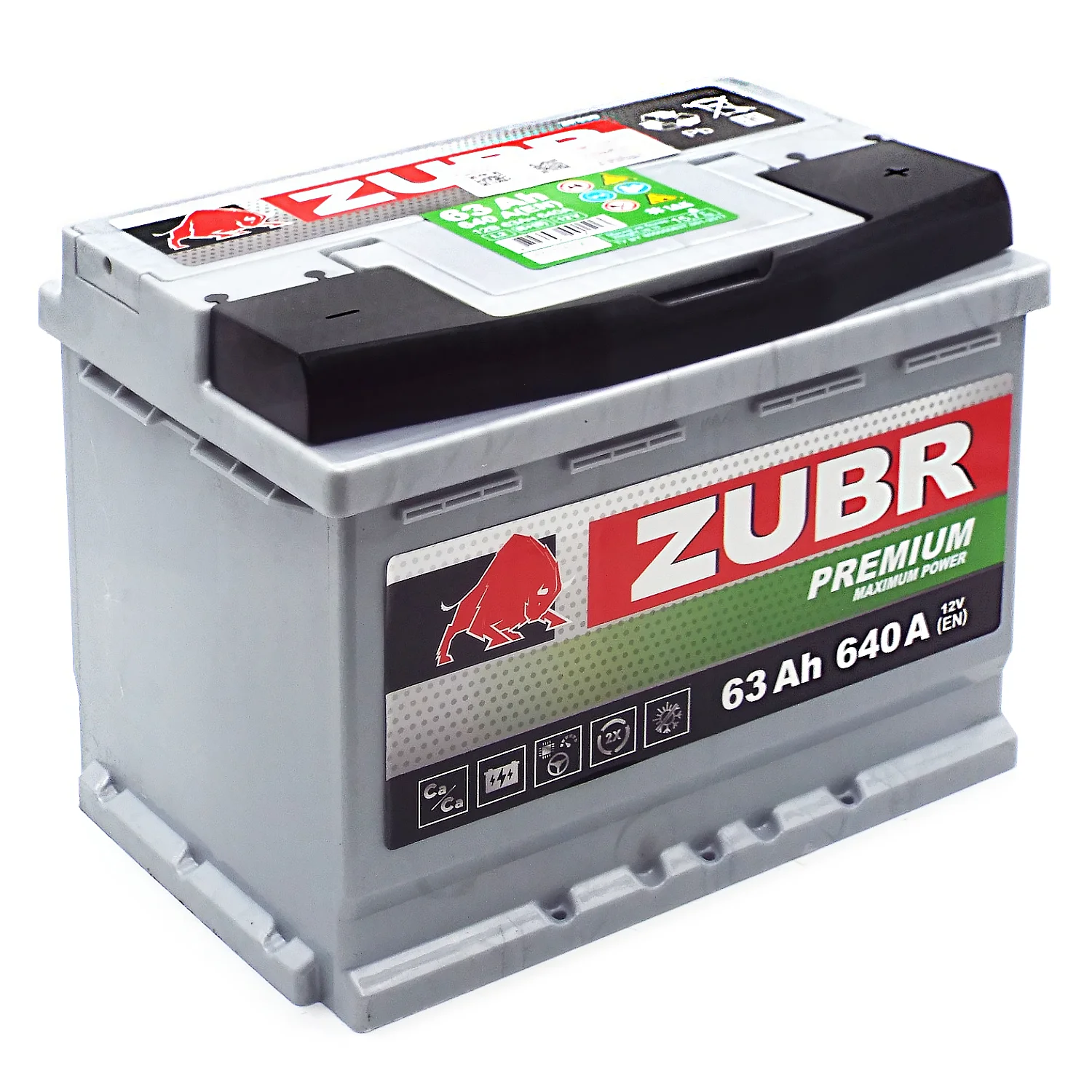 Аккумулятор ZUBR Premium 63 Ач о.п. РАСПРОДАЖА