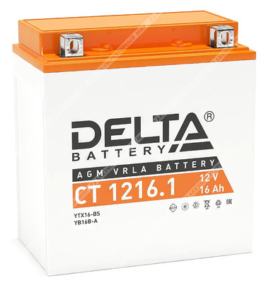 Аккумулятор DELTA СТ 1216.1 AGM 16 Ач п.п. (YTX16-BS)