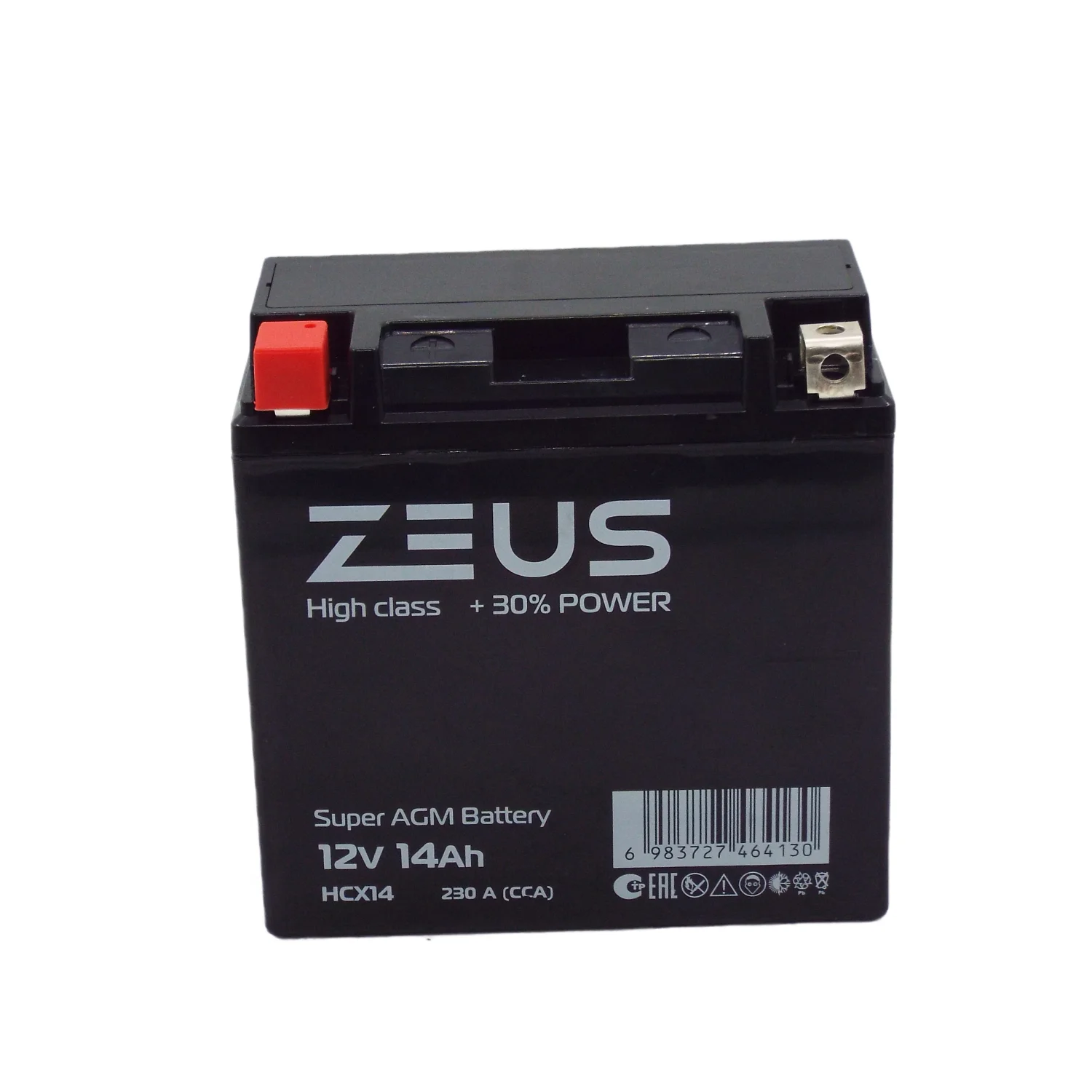 Аккумулятор ZEUS HIGH CLASS AGM 14 Ач п.п. (HCX14) Фото 1